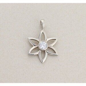 Sterling Silver Cubic Zirconia Daisy Flower Pendant Only Silpada
